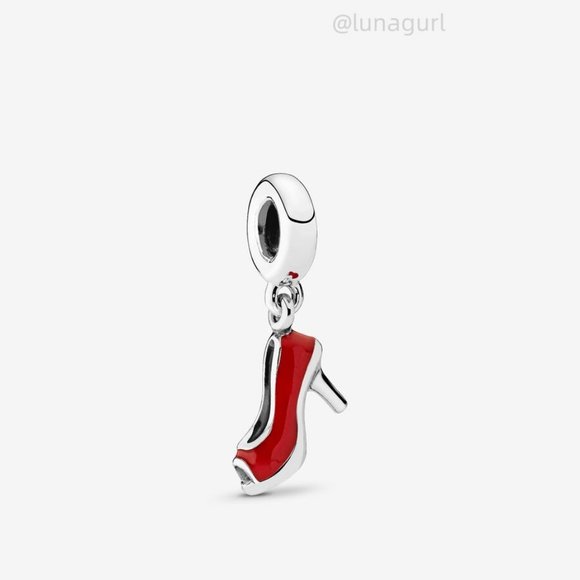 Authentic Pandora Red Stilleto Dangle Charm - Picture 1 of 4